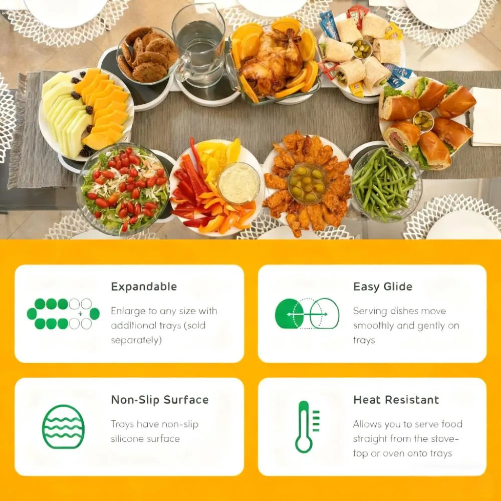Spin, Serve & Share – Expandable Lazy Susan Turntable for Effortless Dining