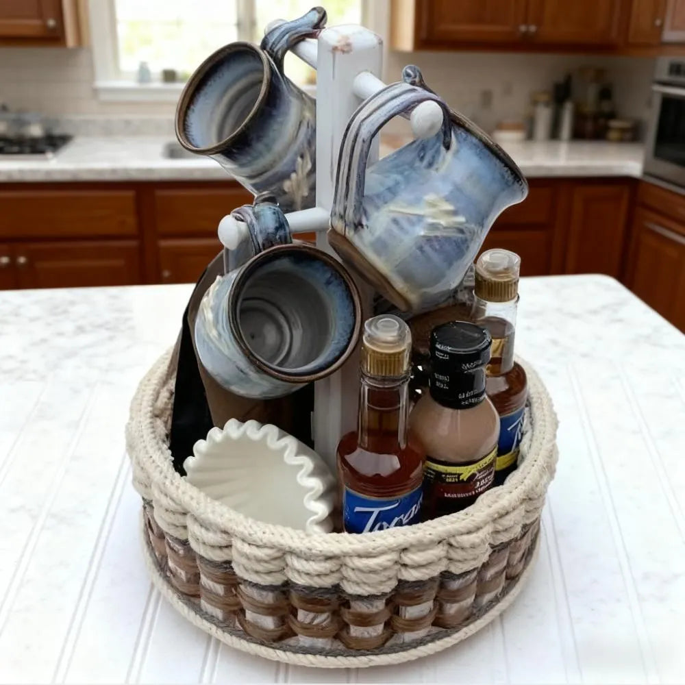 Cottage Grey Coffee &Tea Bar Basket