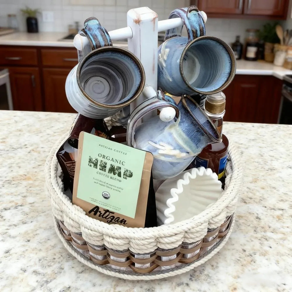 Cottage Grey Coffee &Tea Bar Basket